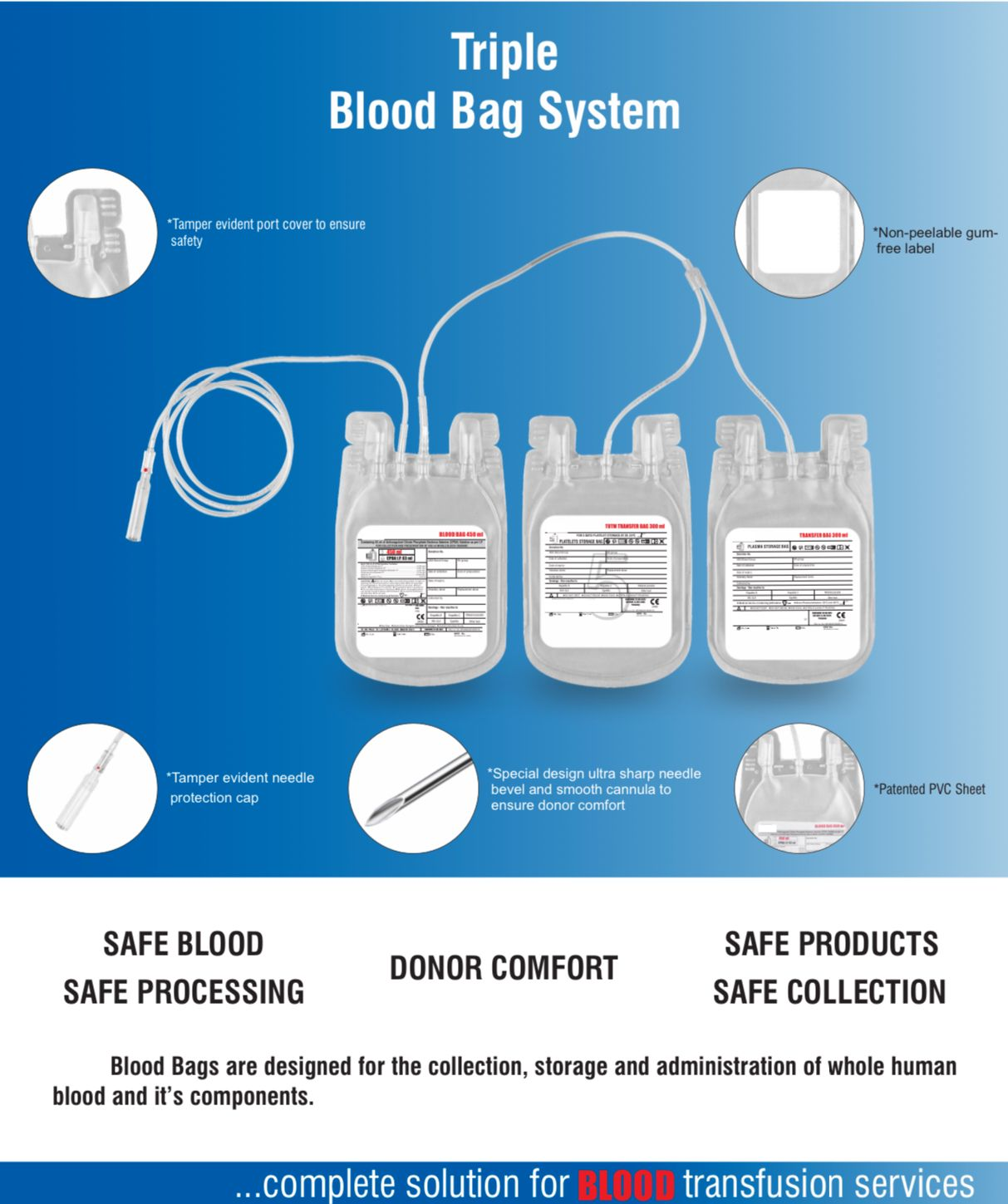 Triple Blood Bags system